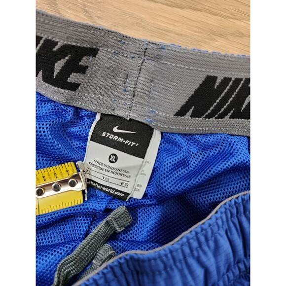Nike Pants Mens XL Blue Track Windbreaker Y2K Storm Fit Activewear Pants Check - Picture 8 of 13